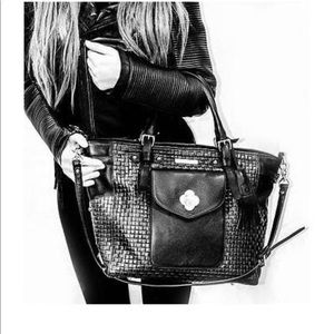 Retail $999! Zala Moon Black Leather Bag Italian